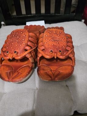 Women’s Orange Novelty Lobster Slide Sandals Size 43-44